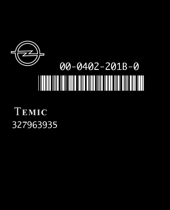 TEMIC 327963935 00-0402-201B-0 OPEL CORSA D 13262360 BD EEPROM 95160