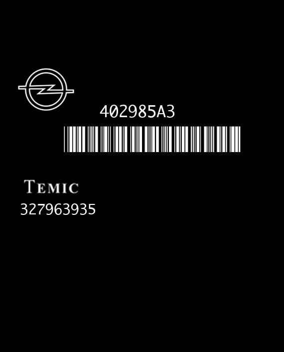 TEMIC 327963935 402985A3 OPEL ASTRA 13188857 GW EEPROM MC9S12DT128