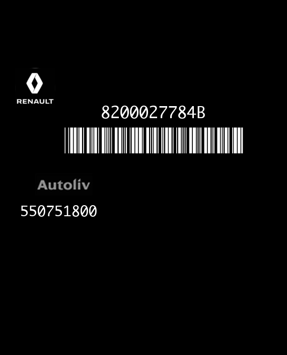 AUTOLIV 550751800 RENAULT KANGOO 8200027784B EEPROM 93C66