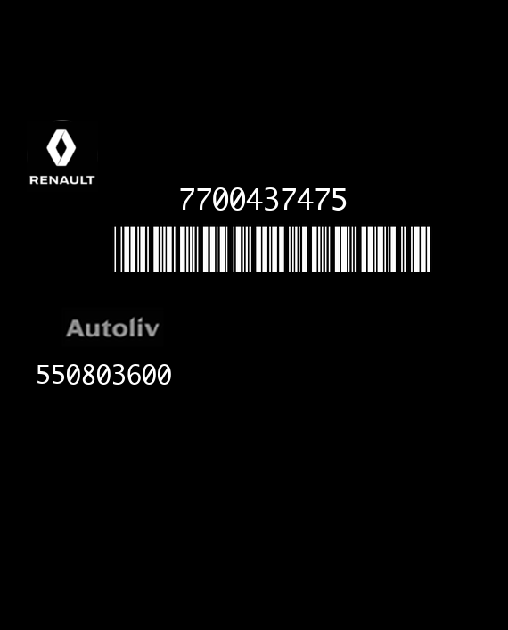 AUTOLIV 550803600 RENAULT MEGANE 7700437475 AK EEPROM 93C66