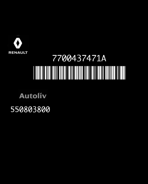 AUTOLIV 550803800 RENAULT CLIO 7700437471A EEPROM 93C66