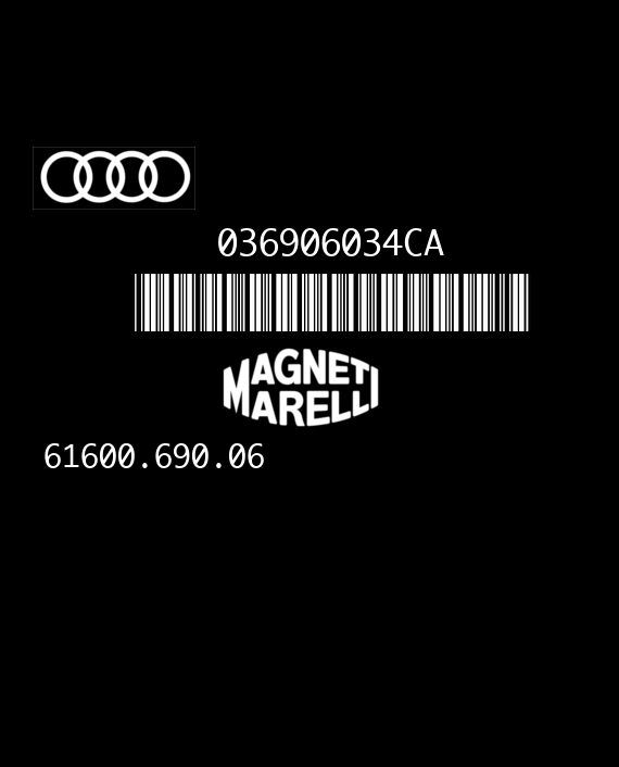 MAGNETI MARELLI 61600.690.06 AUDI A2 1.4 75HP 036906034CA