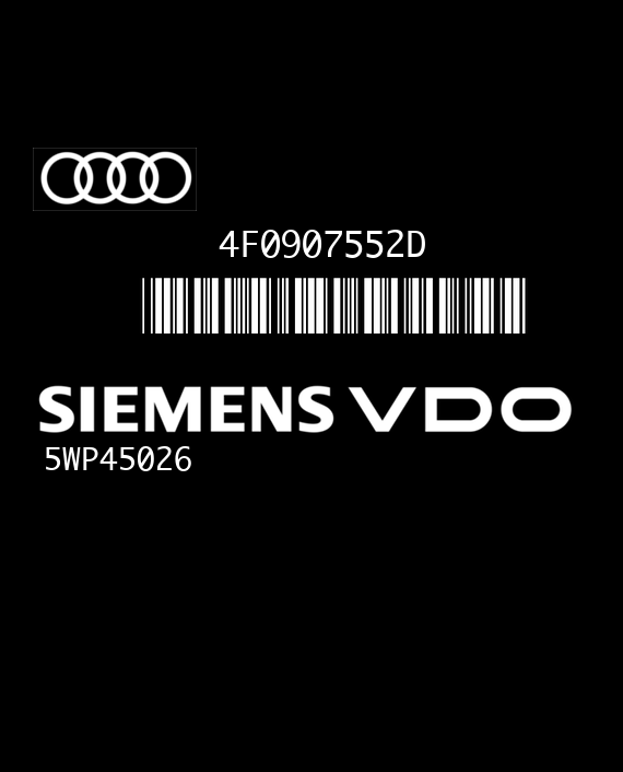 SIEMENS VDO SIMOS 6.3 5WP45026 AUDI A6 2.4 V6 177HP 4F0907552D 4F0910552K S6300FL000000