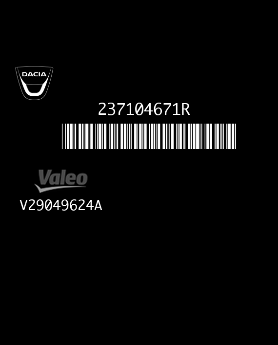 VALEO V42 V29049624A DACIA DOKKER 1.6 237104671R 237102071R
