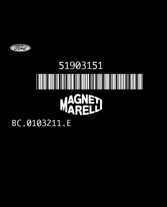 MAGNETI MARELLI IAW 5SF9.AC BC.0103211.E FORD KA 1.2 69HP 51903151 HW405 5824R14