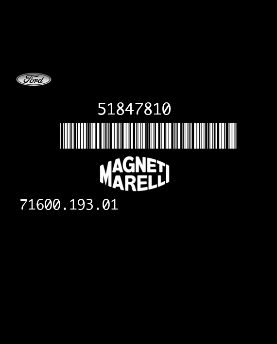 MAGNETI MARELLI MJD 6F3.F2 71600.193.01 FORD KA 1.3 16V TDCI 75HP 51847810 HW04P 4546F282