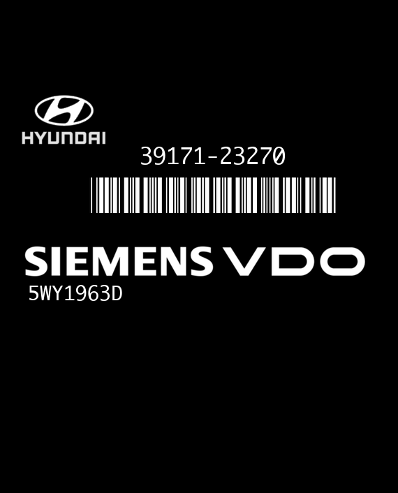 SIEMENS VDO SIMK43 5WY1963D HYUNDAI TUCSON 2.0i 39171-23270 39181-23270 6630056010000