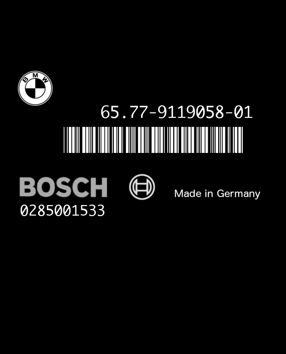 BOSCH 0285001533 BMW E90 65.77-9119058-01 EEPROM 95640