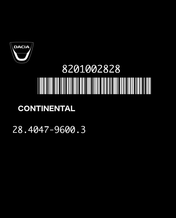 CONTINENTAL TEMIC 28.4047-9600.3 DACIA SANDERO 8201002828