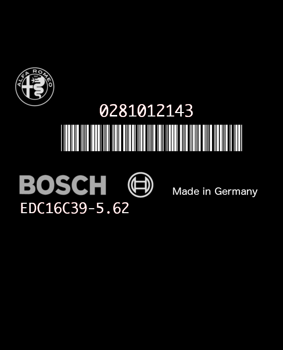 BOSCH EDC16C39-5.62 0281012143 ALFA-ROMEO 159 1.9 JTDM 120HP 55205658 1037378372