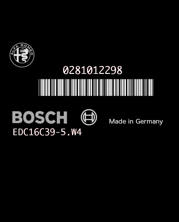 BOSCH EDC16C39-5.W4 0281012298 ALFA-ROMEO GT 1.9 JTDM 150HP 55204756 1037377778