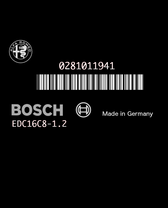 BOSCH EDC16C8-1.2 0281011941 ALFA-ROMEO 156 1.9 JTD 150HP 55195918 1037372796