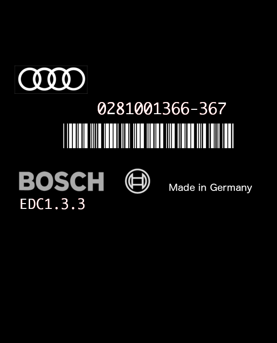 BOSCH EDC1.3.3 (MSA 12-4.4) 0281001366-367 AUDI A4 1.9 TDI 90HP 028906021F