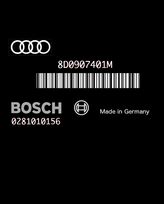 BOSCH EDC15M 0281010156 AUDI A4 2.5 TDI V6 150HP 8D0907401M