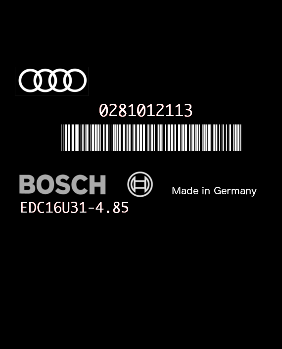 BOSCH EDC16U31-4.85 0281012113 AUDI A4 2.0 TDI 140HP 03G906016GN 1037376101