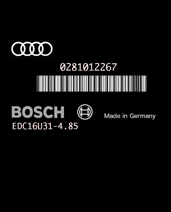 BOSCH EDC16U31-4.85 0281012267 AUDI A4 2.0 TDI 140HP BLB 03G906016CL 1037383294