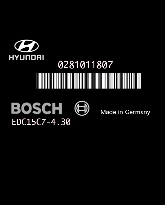 BOSCH EDC15C7-4.30 0281011807 HYUNDAI GETZ 1.5 CRDI 39101-27715 1037370864