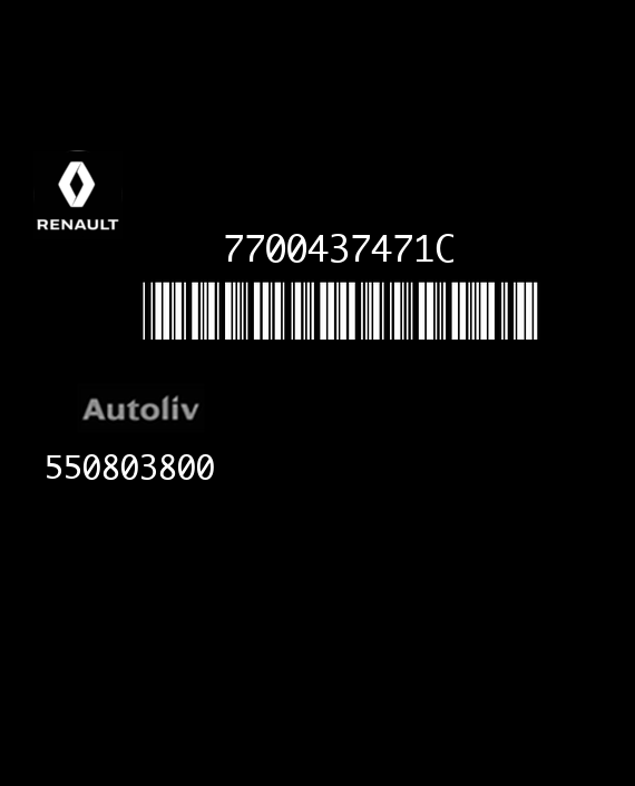 AUTOLIV 550803800 RENAULT SCENIC 7700437471C AX EEPROM 93C66