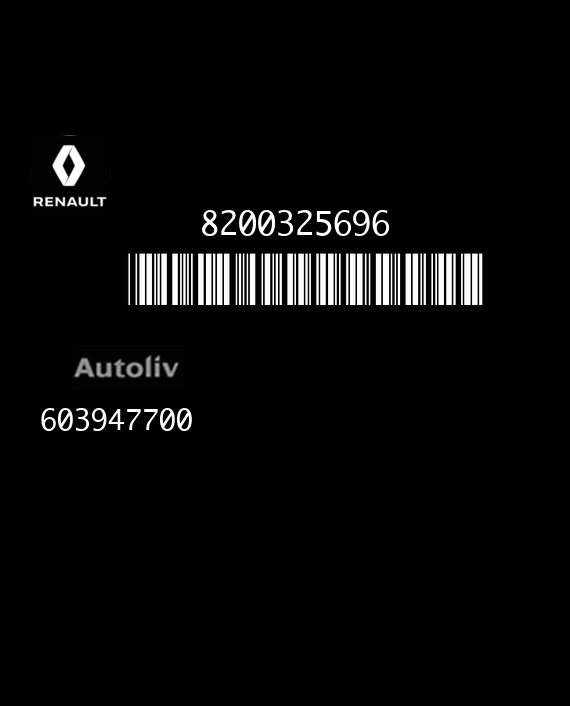 AUTOLIV 603947700 RENAULT LAGUNA 8200325696 AA EEPROM 95160