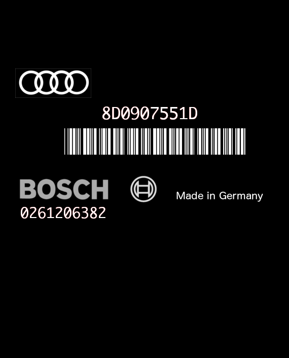 BOSCH ME7.1 0261206382 AUDI S4 2.7 BITURBO 250HP 8D0907551D 1037350243