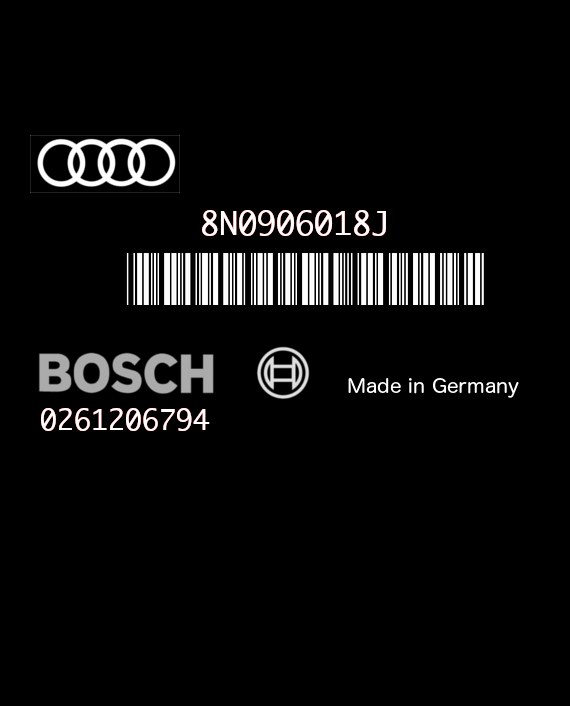 BOSCH ME7.5 0261206794 AUDI S3 1.8T 210HP 8N0906018J 1037360314