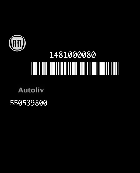AUTOLIV 550539800 FIAT ULYSSE 1481000080 AT EEPROM HC11E9 MASK 4E28B