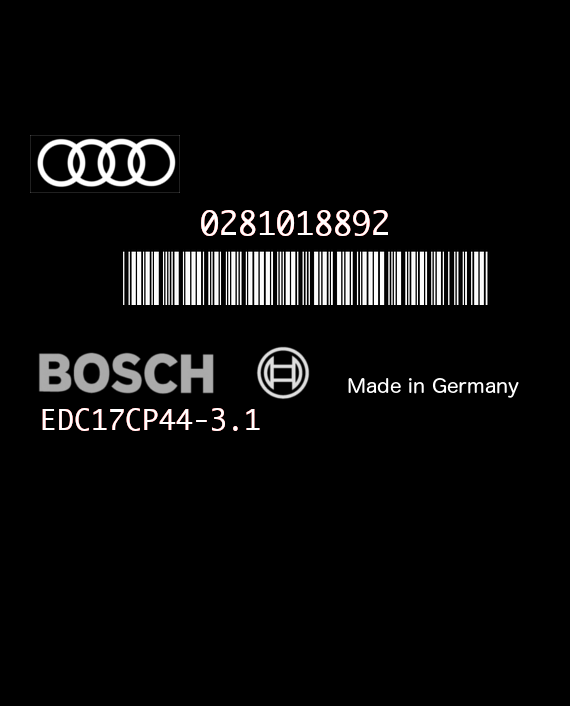 BOSCH EDC17CP44-3.1 0281018892 AUDI A6 3.0 V6 24V 204HP TDI 4G0907311E 1037532819