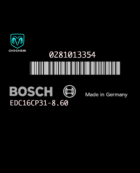 BOSCH EDC16CP31-8.60 0281013354 DODGE NITRO 2.8 CRD 177HP P05094575AE 1037389573