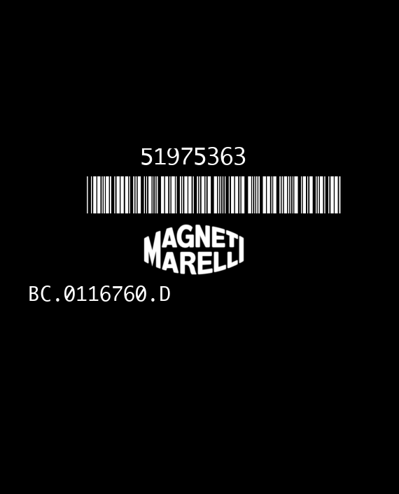 MAGNETI MARELLI 9GF.T9 BC.0116760.D FIAT 500 1.2 51975363 HW003 EEPROM 95640