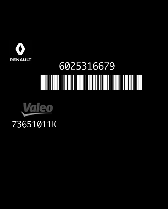 VALEO UCH BII B1 73651011K RENAULT ESPACE III 6025316679