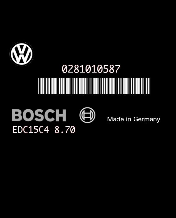 BOSCH EDC15C4-8.70 0281010587 VOLKSWAGEN LT 2.8 TDI 160HP 2D0906019C 1037365013