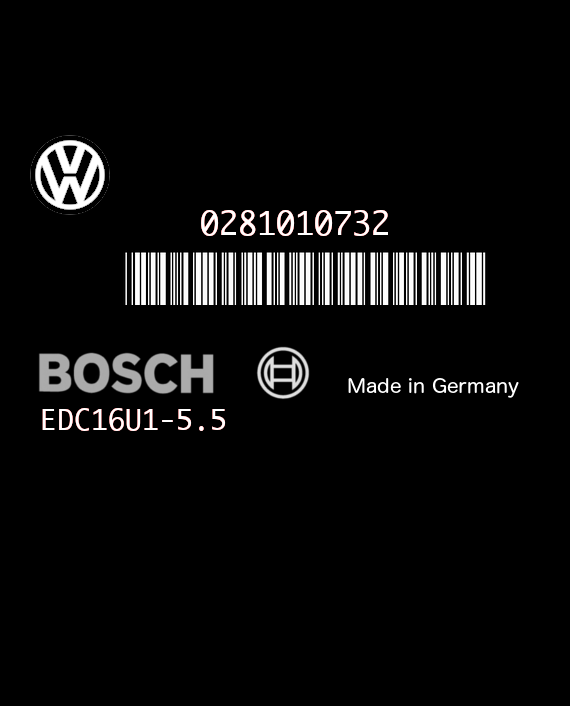 BOSCH EDC16U1-5.5 0281010732 VOLKSWAGEN T5 2.5 TDI 130HP 070906016 1037368412