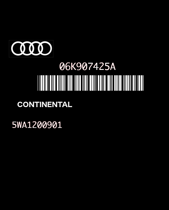 CONTINENTAL SIMOS 12.1 5WA1200901 AUDI A3 2.0 TFSI 300HP 06K907425A 8V0906259-0006