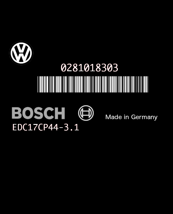 BOSCH EDC17CP44-3.1 0281018303 VOLKSWAGEN TOUAREG II 3.0 TDI 204HP 4G0907401 7P0907311C 1037528361-0004