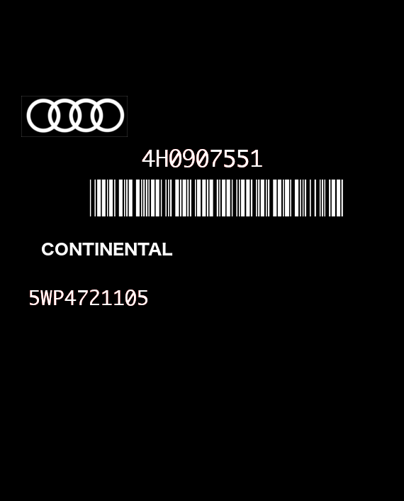 CONTINENTAL SIMOS 8.50 5WP4721105 AUDI S5 2.0 TFSI 4H0907551 8K5907551D S8500L2000000-0004
