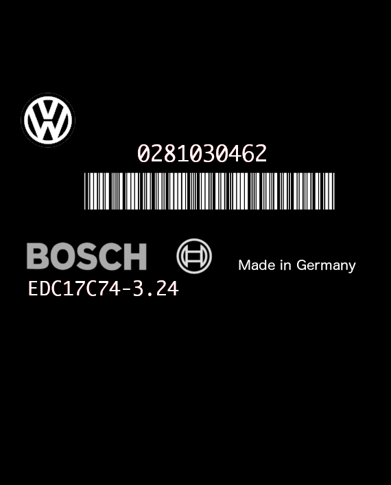 BOSCH EDC17C74-3.24 0281030462 VOLKSWAGEN TOURAN II 1.6 TDI 110HP 04L907309M 04L906026FT 1037552579-1864