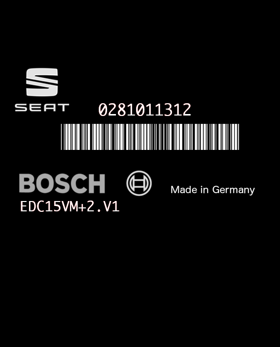 BOSCH EDC15VM+2.V1 0281011312 SEAT LEON I TOLEDO II 1.9 TDI 110HP 038906012HD 1037367049-4890