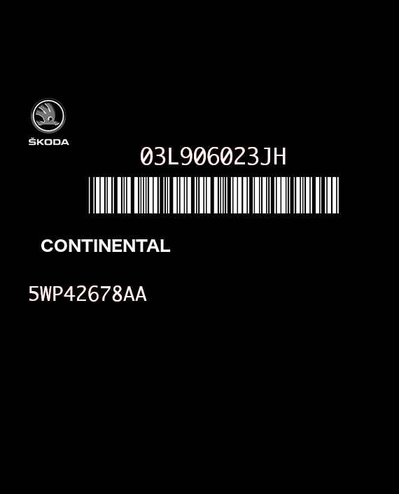 CONTINENTAL SIMOS PCR2.1 5WP42678AA SKODA SUPERB II 1.6 TDI 105HP 03L906023JH 03L906023JJ SM2F0L9500000-8805
