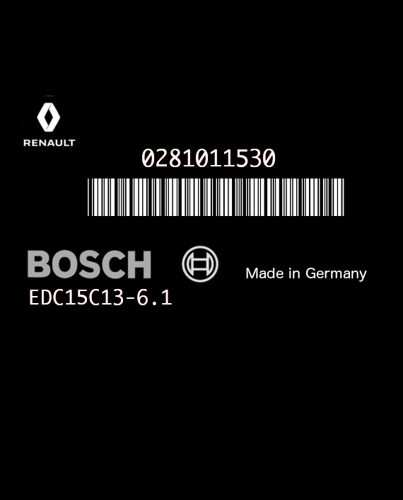 BOSCH EDC15C13-6.1 0281011530 RENAULT TRAFIC II 1.9 DCI 82HP HOM82000251609 8200391179 1037369910-83A0
