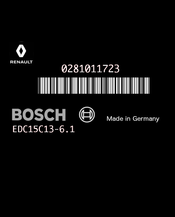 BOSCH EDC15C13-6.1 0281011723 RENAULT LAGUNA II 1.9 DCI 120HP 8200311539 8200376187 1037370450-7483