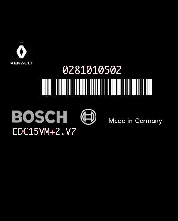 BOSCH EDC15VM+2.V7 0281010502 RENAULT KANGOO I 1.9 DTI 80HP HOM8200085921 8200118522 1037354479-0200