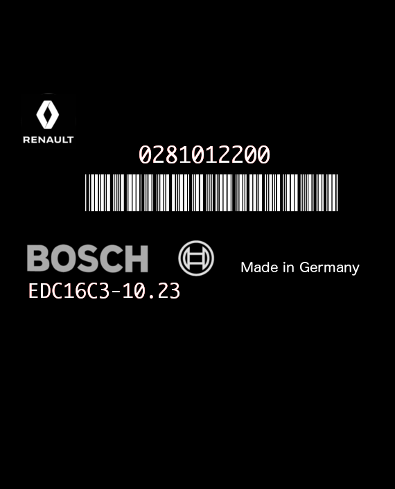 BOSCH EDC16C3-10.23 0281012200 RENAULT MASTER II 3.0 DCI 136HP 8200391957 8200451679 1037372908-8200618798