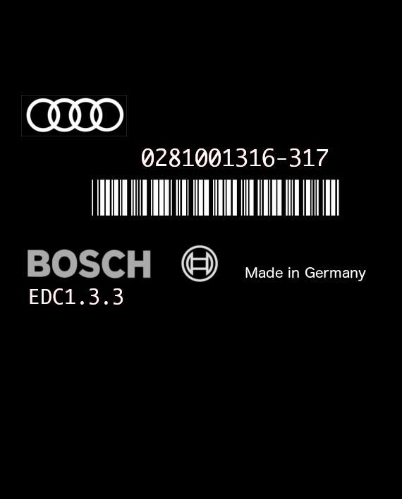 BOSCH EDC1.3.3 (MSA 12-4.4) 0281001316-317 AUDI 80 1.9 TDI 90HP 028906021AP 2287357875-2287357876
