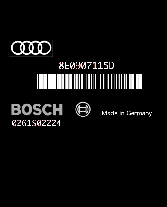 BOSCH MED9.1 0261S02224 AUDI A4 2.0 TFSI 200HP 8E0907115D 8E0910115P 1037396731-0030
