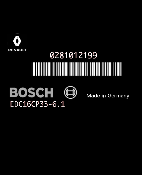 BOSCH EDC16CP33-6.1 0281012199 RENAULT LAGUNA II 2.0 DCI 150HP 8200520036 8200589839 1037377545-8200823468