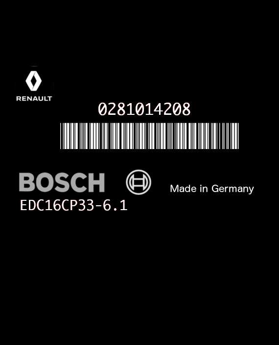 BOSCH EDC16CP33-6.1 0281014208 RENAULT TRAFIC II 2.0 DCI 114HP 8200666516 8200752059 1037386540-8200761914