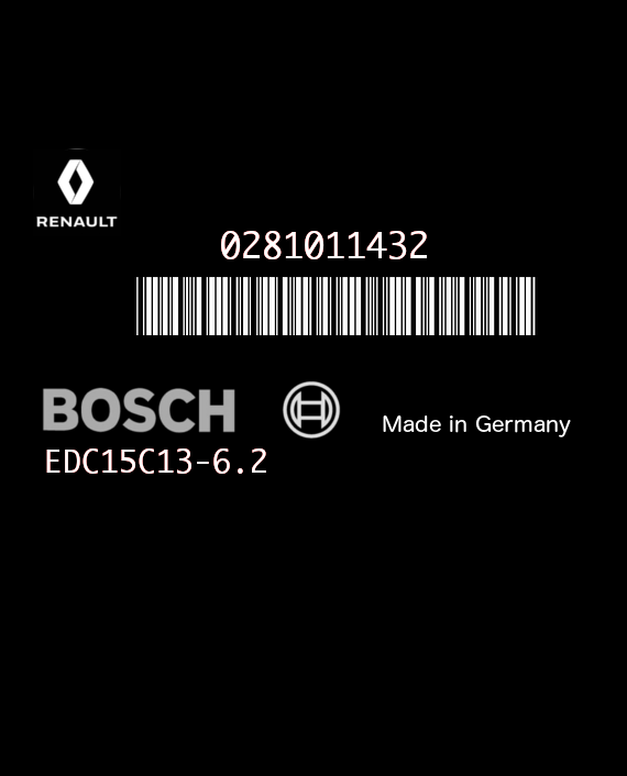 BOSCH EDC15C13-6.2 0281011432 RENAULT MASTER II 2.5 DCI 100HP 8200311550 8200311553 EEPROM 95P08