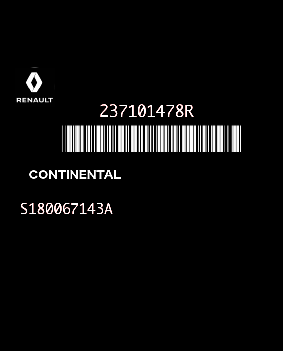 CONTINENTAL SID305 S180067143A RENAULT MEGANE III SCENIC 1.5 DCI 110HP 237101478R 237100037R 237101524R-10234263AA