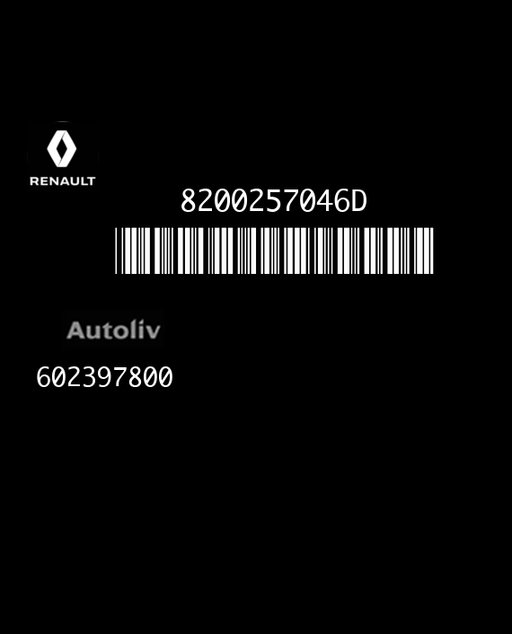 AUTOLIV ACU4 602397800 RENAULT MEGANE II 8200257046D AD EEPROM 95160