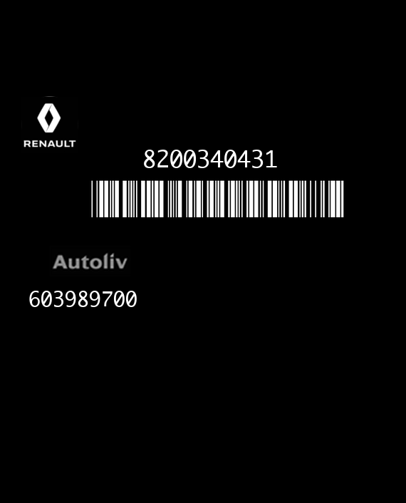 AUTOLIV ACU4 603989700 RENAULT SCENIC II 8200340431 AA EEPROM 95160